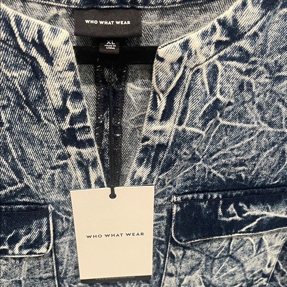 Who What Wear Indigo Textured Jean Dress - Picture 2 of 6